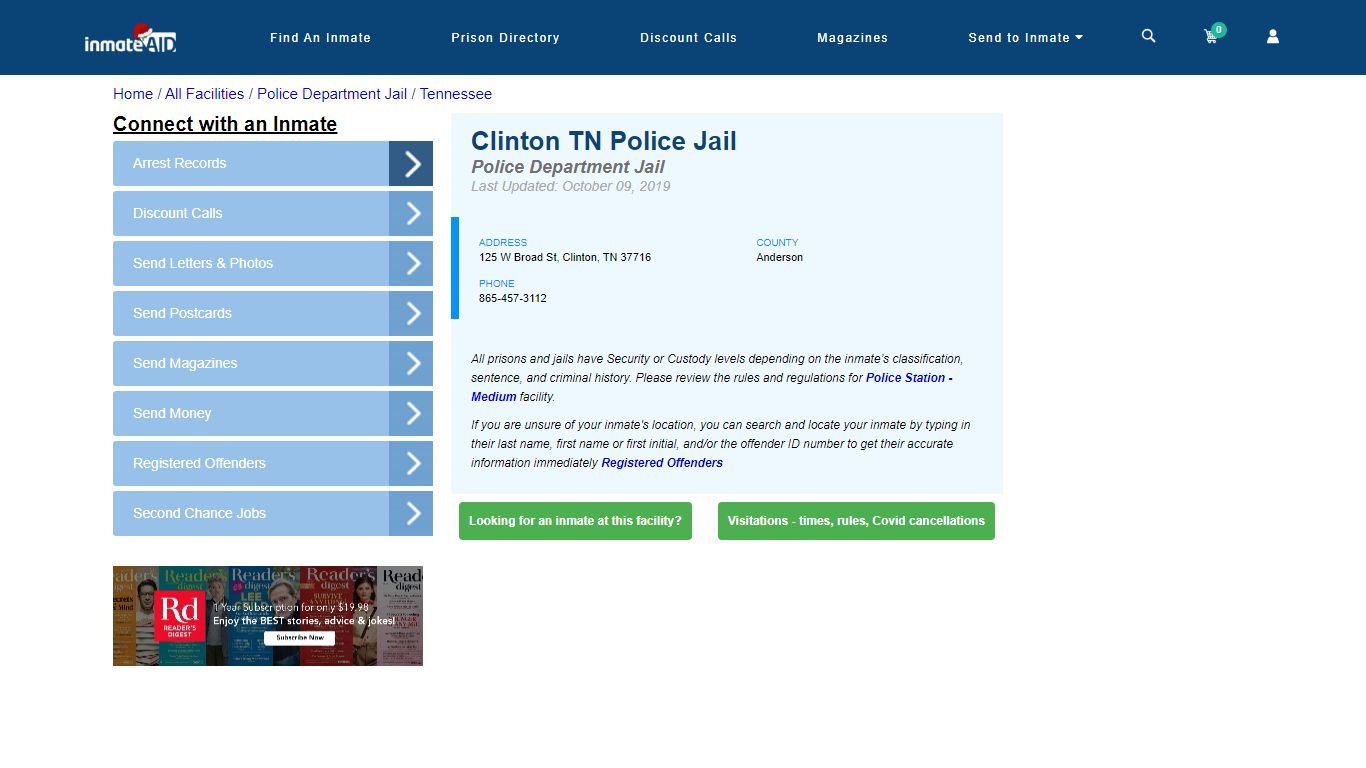 Clinton TN Police Jail & Inmate Search - Clinton, TN